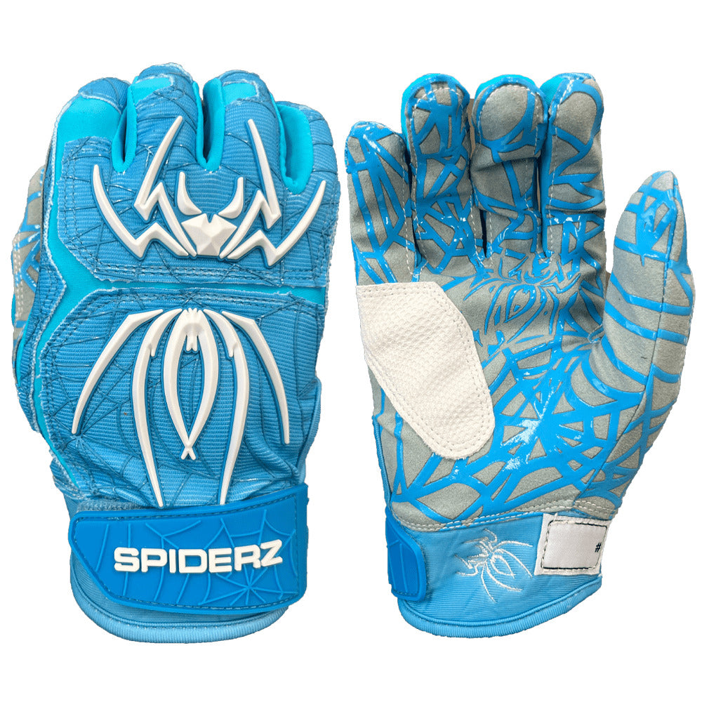Spiderz HYBRID Batting Gloves - Columbia Blue/White
