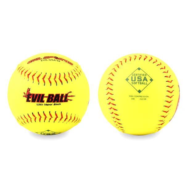 Evil Sports 52/300 Distance Tournament Edition USA/ASA 12" Slowpitch Softballs - Smash It Sports