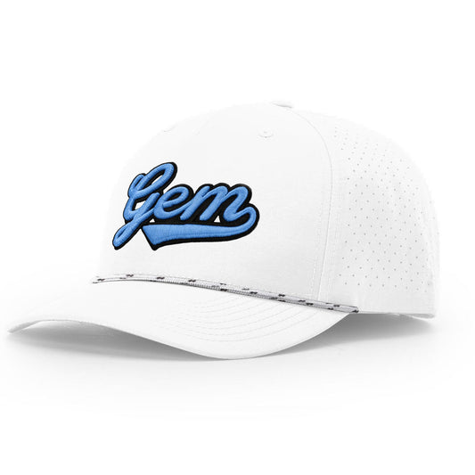 Gem Gloves Performance Rope Snapback Hat - White/Carolina Script