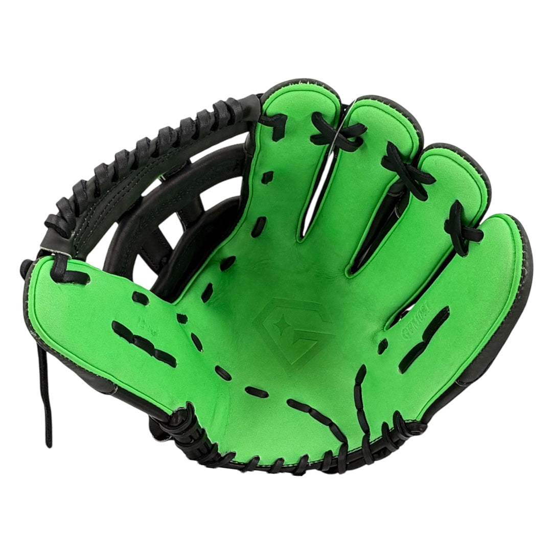 Gem Gloves Softball Fielding Glove - GEM081 Shadow Slime – Product View | Smash It Sports | leather, kip, pro