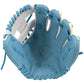 Blue baseball glove open