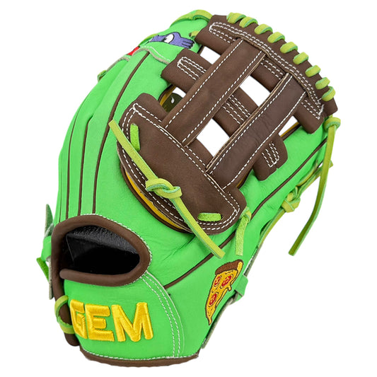 Gem Gloves Softball Fielding Glove - GEM090 Pizza Party – Product View | Smash It Sports | leather, kip, pro