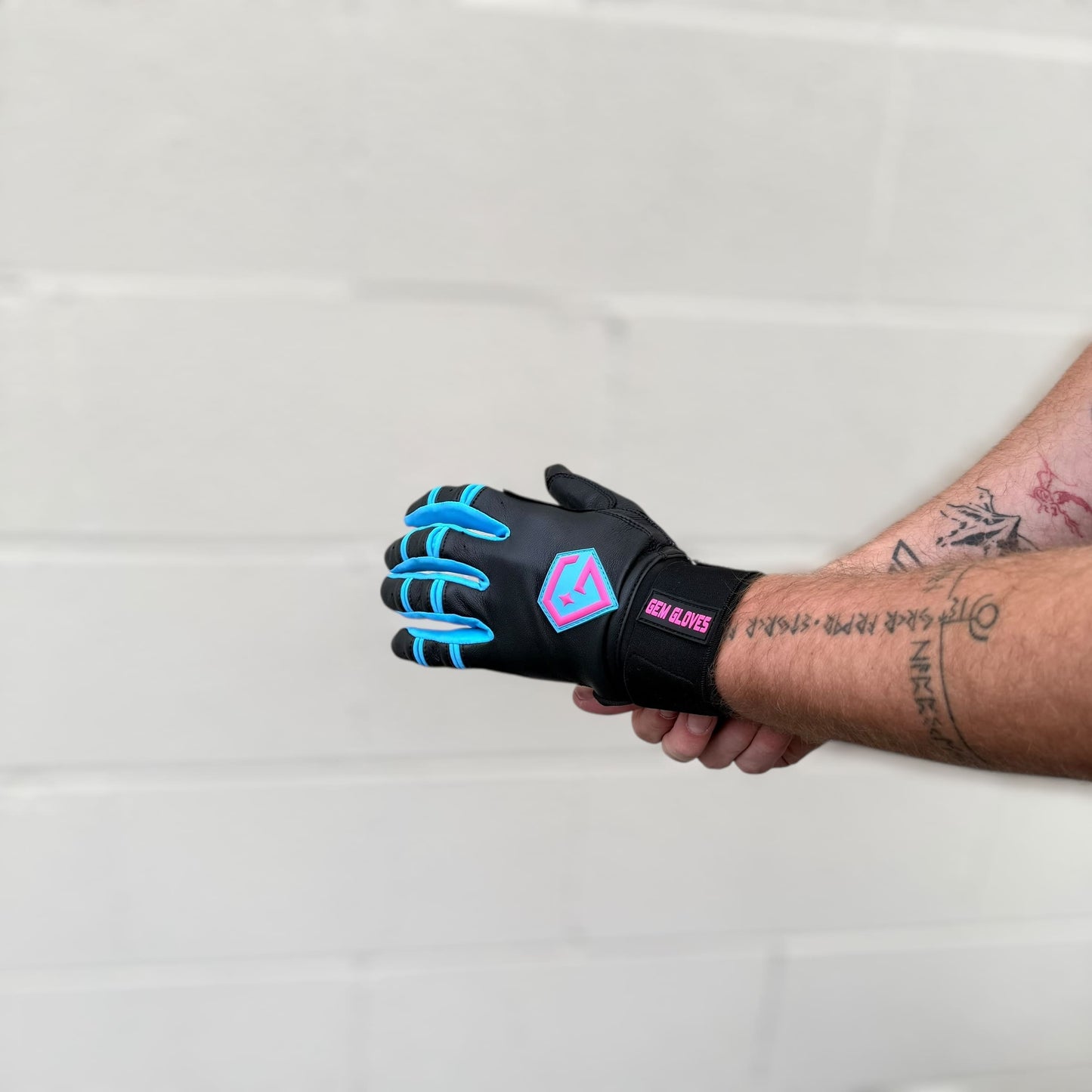 Gem Glove Prospector Long Cuff Batting Glove - Black/Carolina