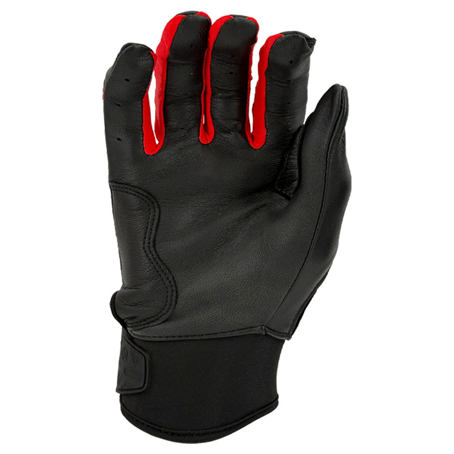 Gem Glove Prospector Short Cuff Batting Glove - Black/Red