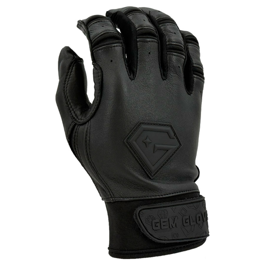 Gem Glove Prospector Short Cuff Batting Glove - Blackout