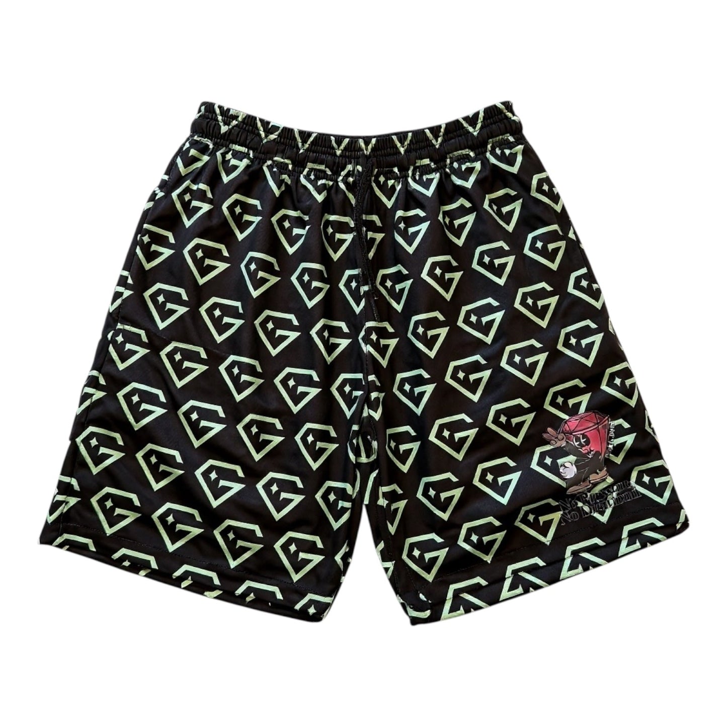 Gem Gloves Mesh Shorts - Diamond Drip - Black/Mint