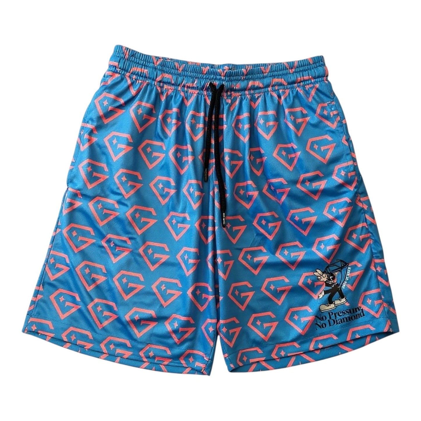 Gem Gloves Mesh Shorts - No Pressure No Diamonds - Carolina/Pink