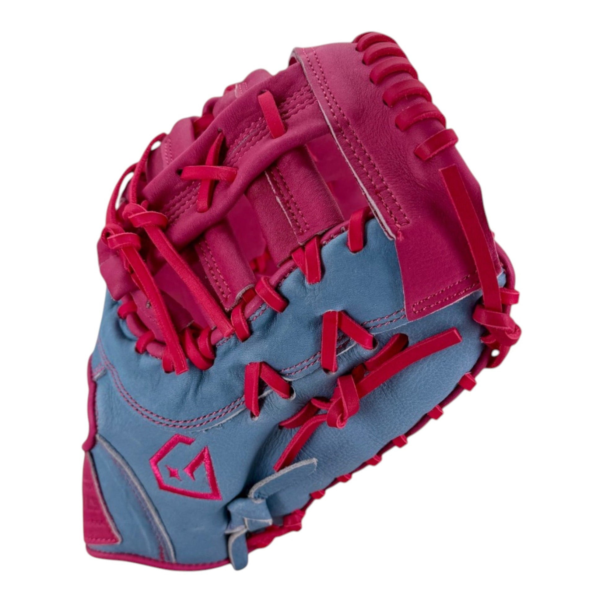 Gem Gloves Game-Ready Softball First Base Mitt/Glove - GEM141 BubbleGum – Product View | Smash It Sports | leather, steerhide