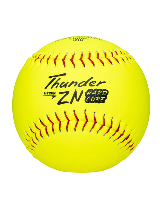 Dudley Thunder ZN Red Stitch Hardcore 52/300 12" Slowpitch Softballs - 4A12HN