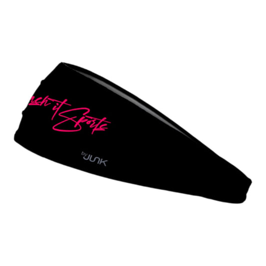 Junk x Smash It Sports Big Bang Lite Headband - Black/Pink Script