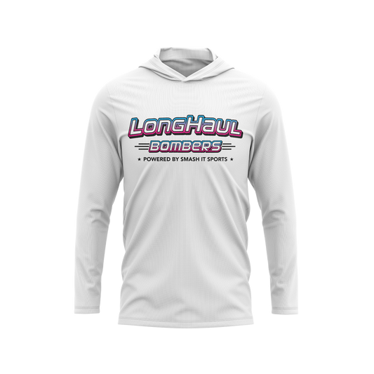 Long Haul Bombers - Semi-Sub Hooded Long Sleeve Shirt - Powered By - White/Vice