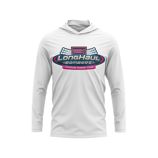 Long Haul Bombers - Semi-Sub Hooded Long Sleeve Shirt - Stadium Power Tour - White/Vice
