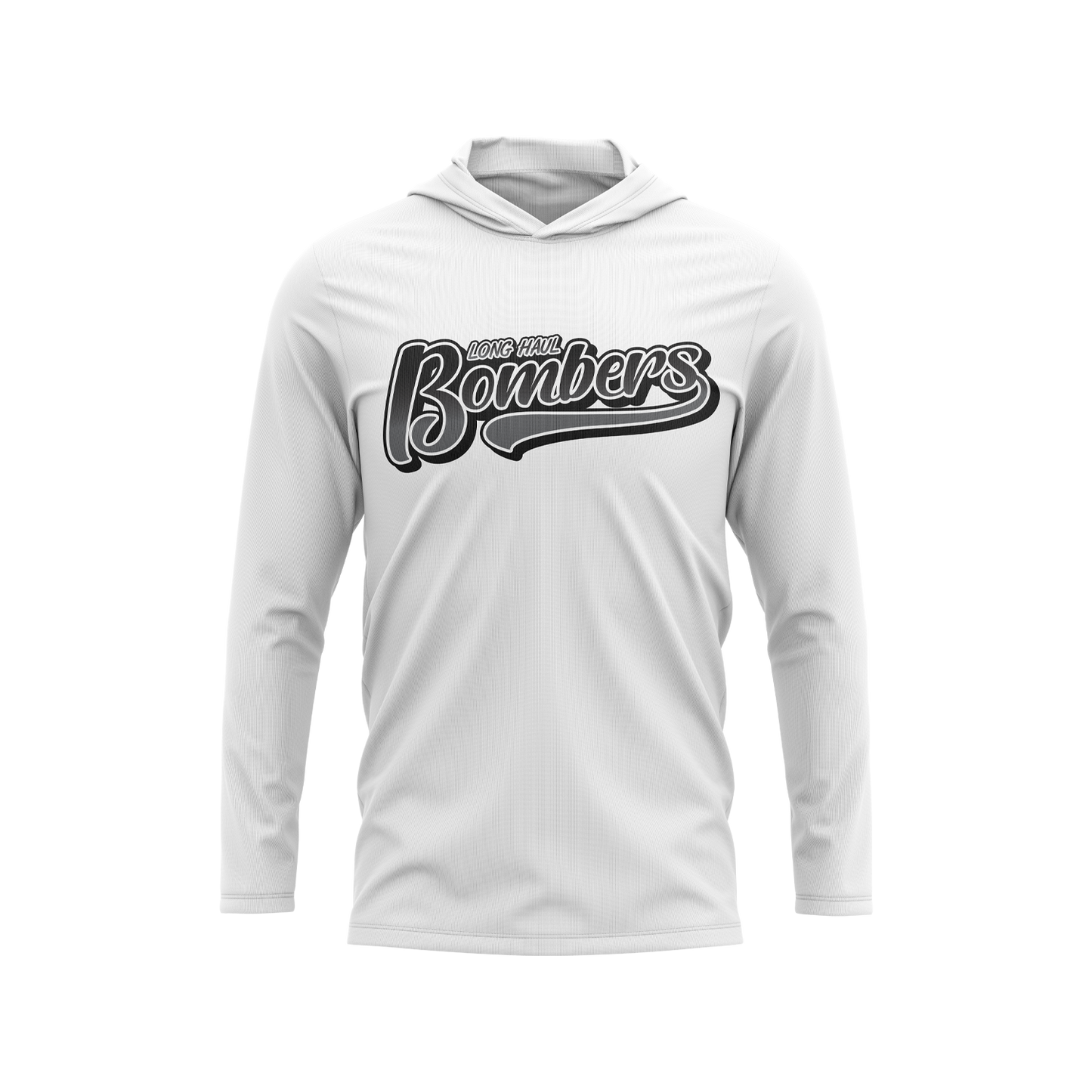 Long Haul Bombers - Semi-Sub Hooded Long Sleeve Shirt - Bombers - White/Carolina