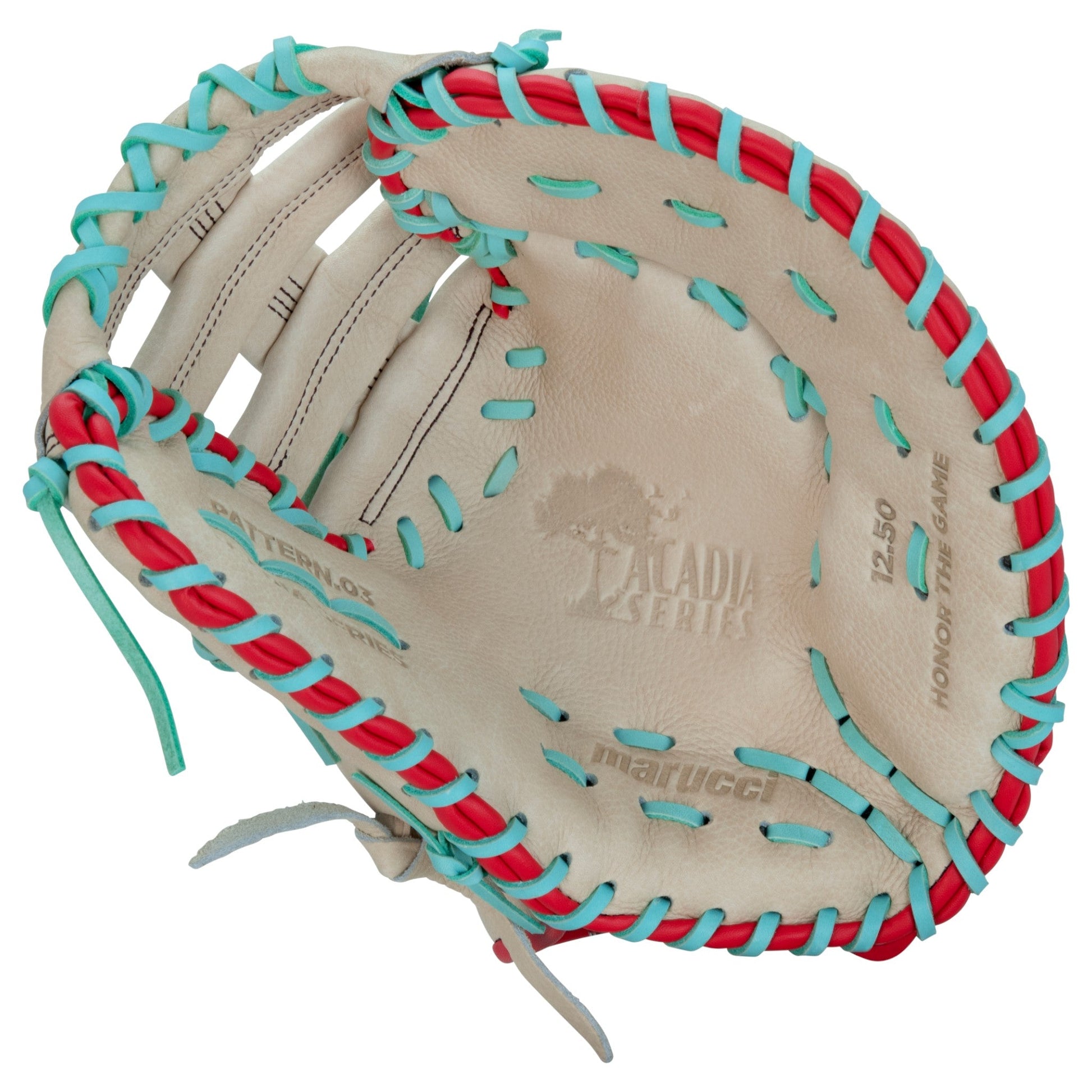 Marucci Acadia M Type 37S1 12.5" Fastpitch Softball First Base Mitt/Glove – Top-Down View | Smash It Sports | leather, cowhid