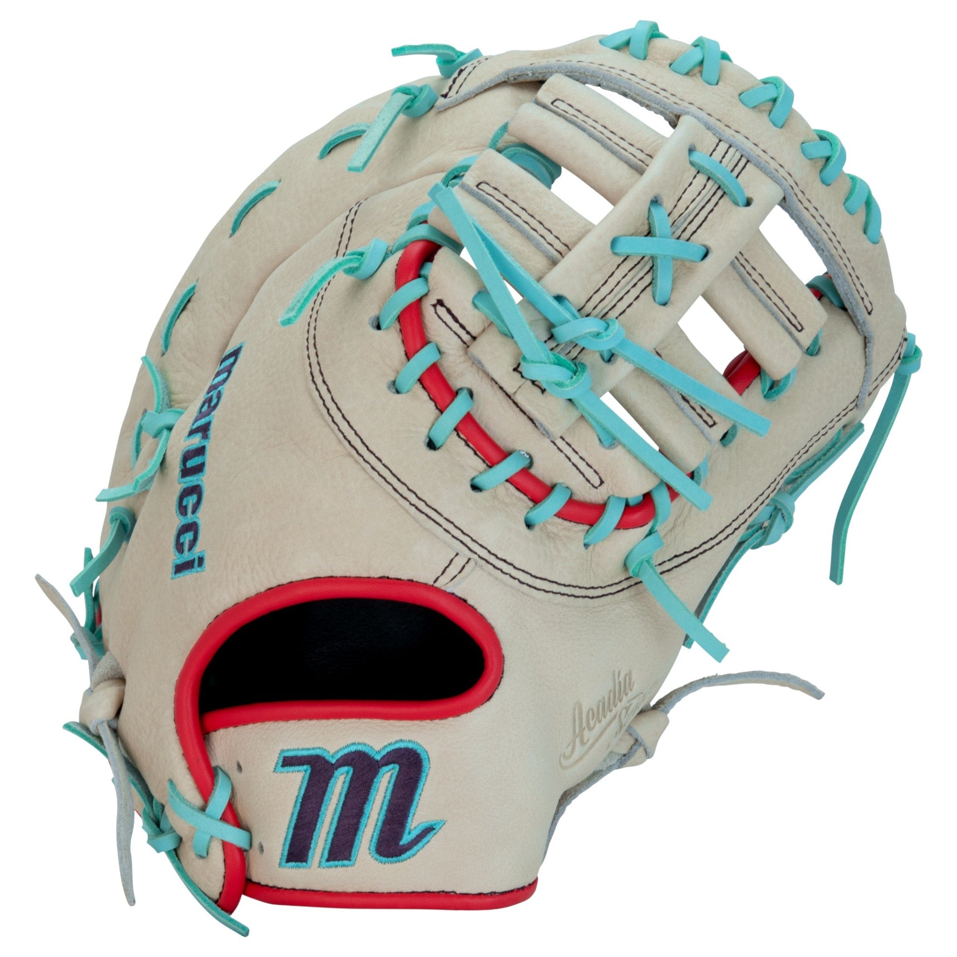 Marucci Acadia M Type 37S1 12.5" Fastpitch Softball First Base Mitt/Glove – Front View | Smash It Sports | leather, cowhide, 