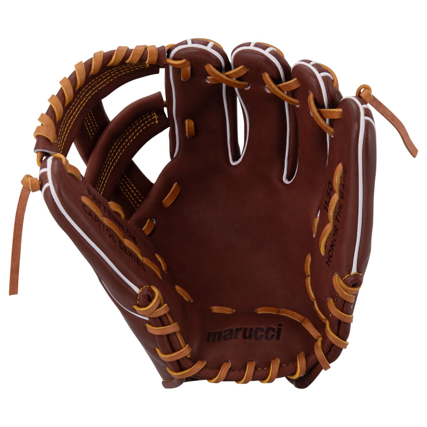Marucci Capitol 43A4 11.5" Baseball Fielding Glove – Top-Down View | Smash It Sports | leather, kip, pro