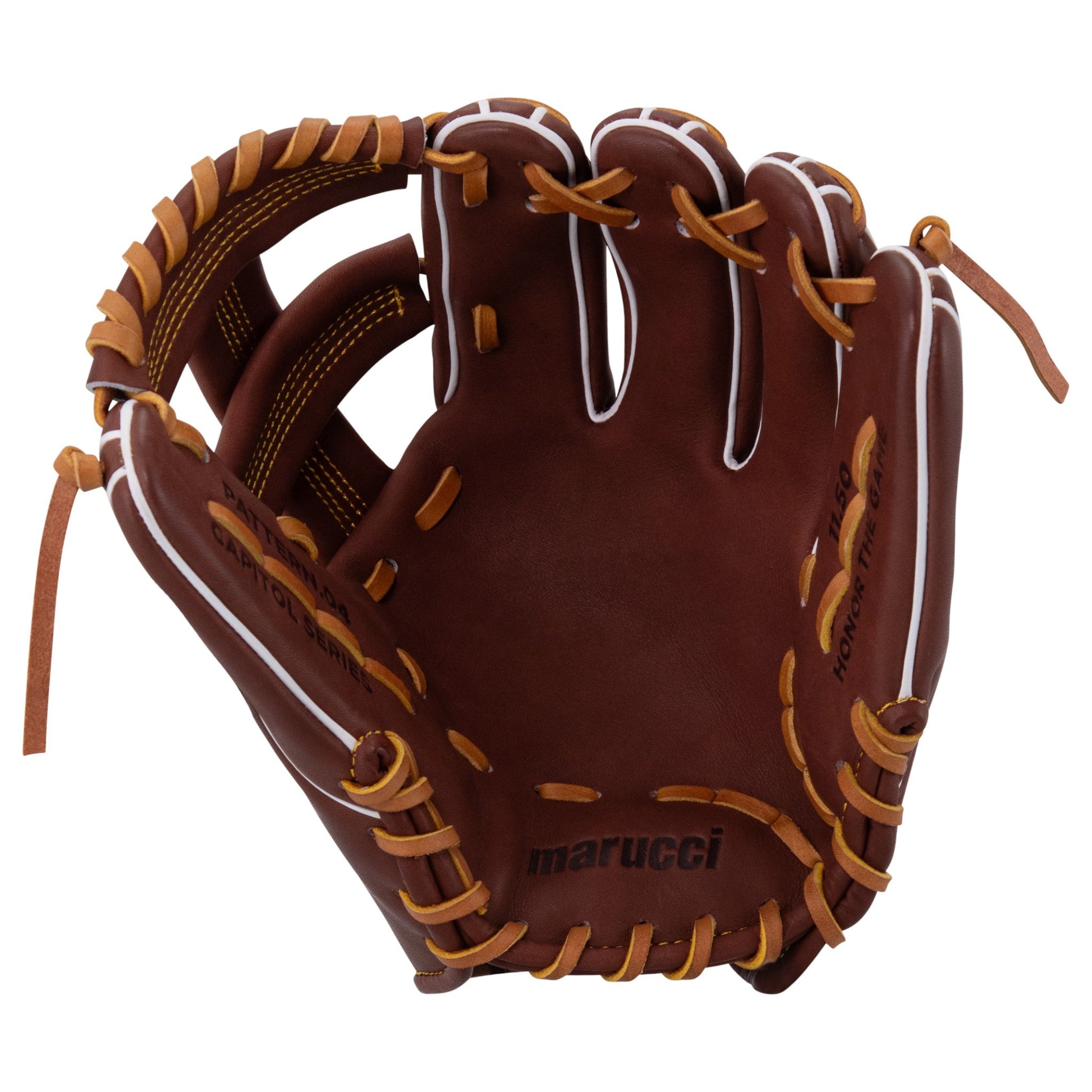 Marucci Capitol 43A4 11.5" Baseball Fielding Glove – Top-Down View | Smash It Sports | leather, kip, pro