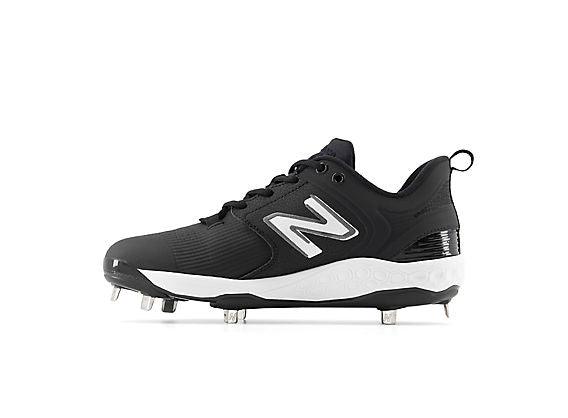 New Balance Men's Fresh Foam X 3000 V6 Metal Baseball Cleats - Black with White - L3000BK6 - Smash It Sports