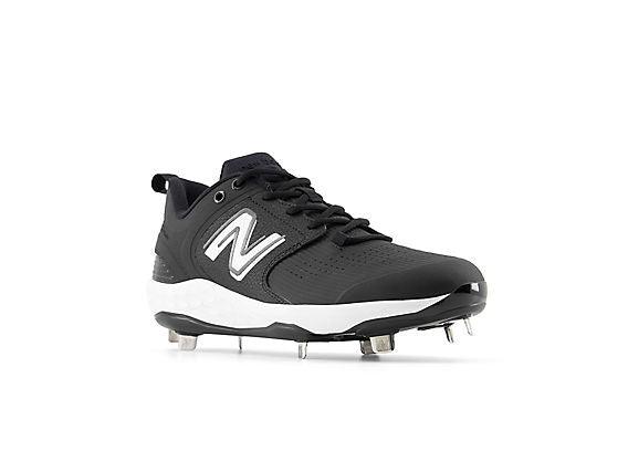 New Balance Men's Fresh Foam X 3000 V6 Metal Baseball Cleats - Black with White - L3000BK6 - Smash It Sports