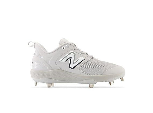 New Balance Men's Fresh Foam X 3000 V6 Metal Baseball Cleats - Grey with White - L3000TG6 - Smash It Sports