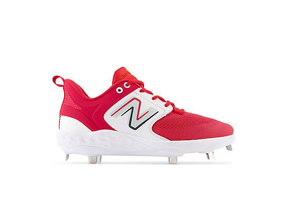 New Balance Men's Fresh Foam X 3000 V6 Metal Baseball Cleats - Red with White - L3000TR6 - Smash It Sports