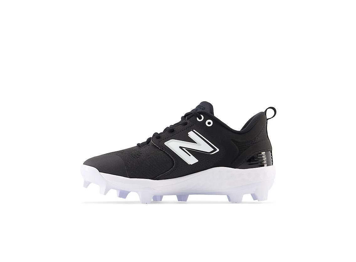 New Balance Men's Fresh Foam 3000 V6 Molded Baseball Cleats - Black with White - PL3000K6 - Smash It Sports