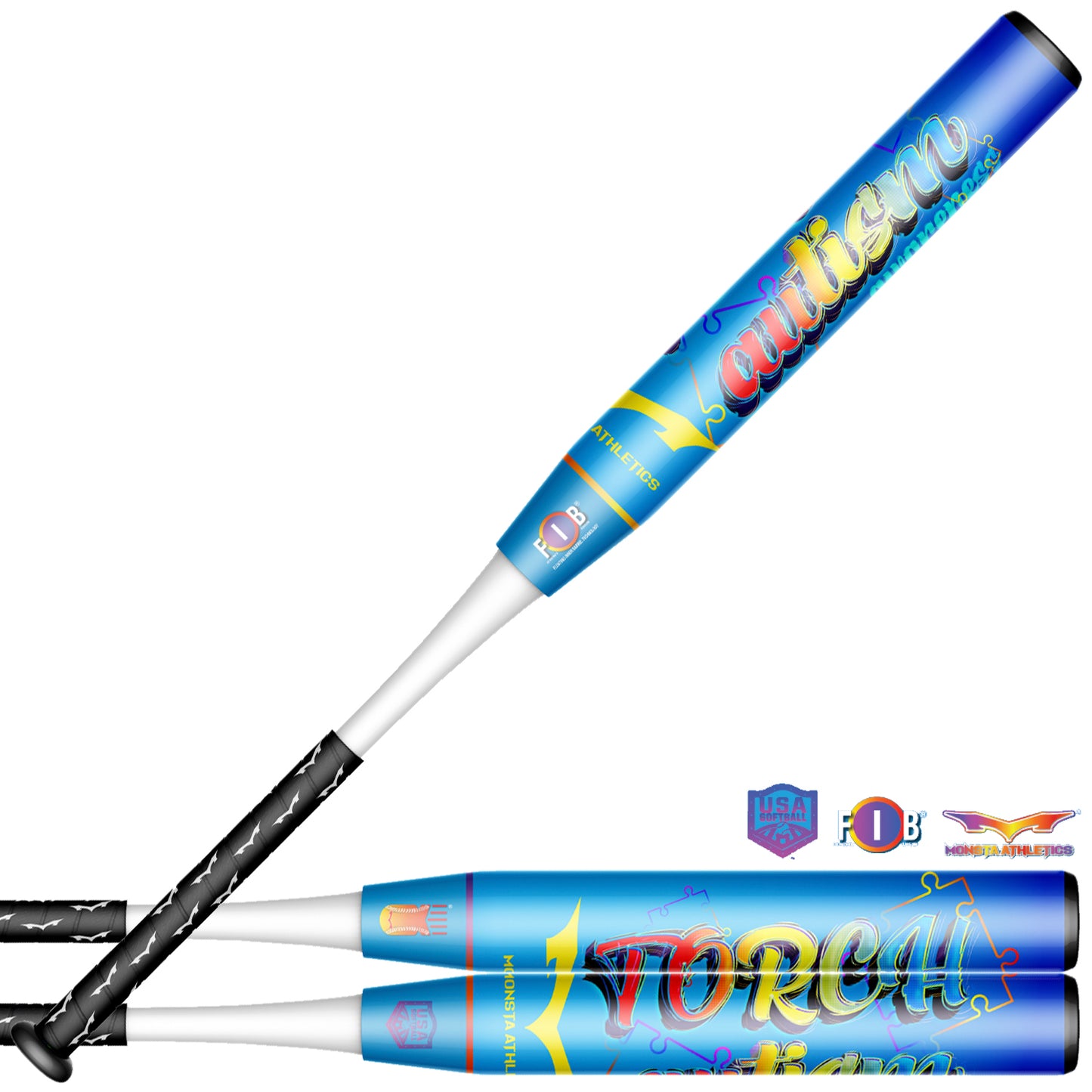 2023 Monsta Torch Autism Edition - M5 – 2PC - 3500 Handle - Mid-Load - USA/ASA Slowpitch Softball Bat