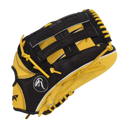Viper Premium Leather Slowpitch Softball Fielding Glove  Black/Yellow