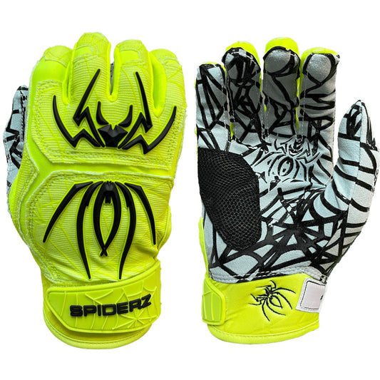 Spiderz HYBRID Batting Gloves - Neon Yellow/Black