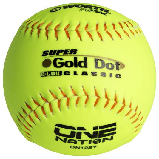 Worth Super Gold Dot Extreme Classic M One Nation 12" Slowpitch Softballs - ON12SY