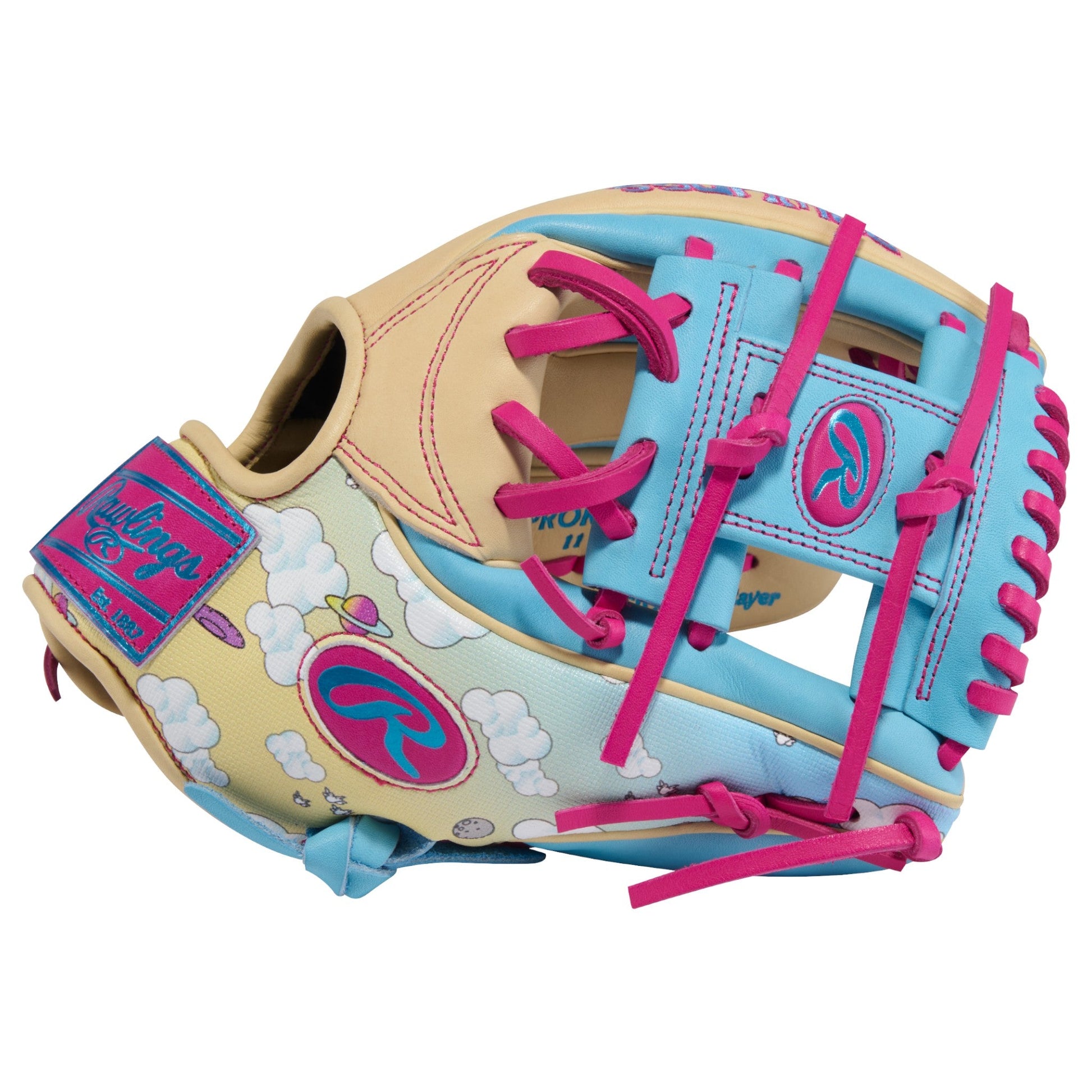 Rawlings Icon Fest Heart of the Hide Camel/Columbia Blue 11.5" Baseball Fielding Glove - PROR934-2CBE – Product View | Smash 