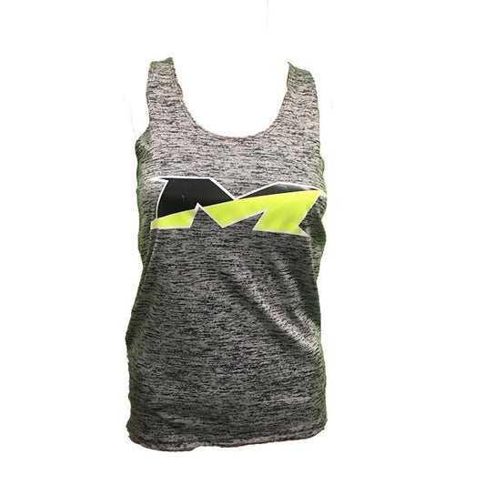 Miken Tonal Blend Racerback Tank - Badger (Charcoal-Black/Neon Yellow/White)
