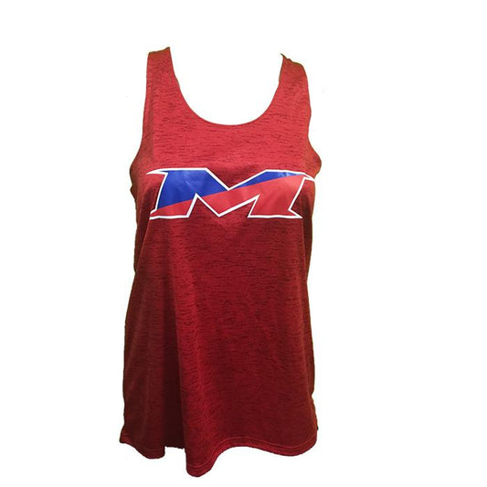 Miken Tonal Blend Racerback Tank - Badger (Red-Royal/Red/White)