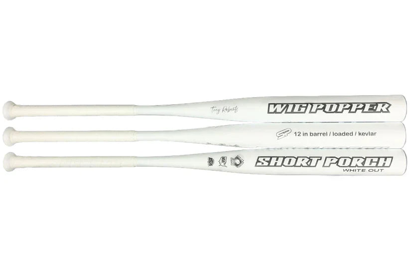 2025 Short Porch Wig Popper Whiteout End Loaded 1-Piece Kevlar Spin Tech SSUSA Senior Slowpitch Softball Bat – Product View |