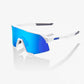 100 Percent Sunglasses - S3 - Matte White - HiPER Blue Multilayer Mirror Lens - Smash It Sports