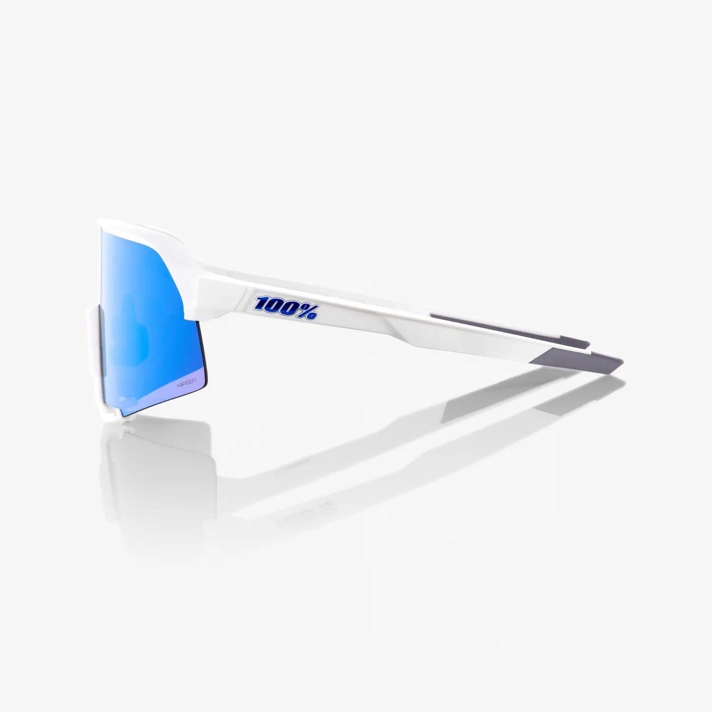 100 Percent Sunglasses - S3 - Matte White - HiPER Blue Multilayer Mirror Lens - Smash It Sports