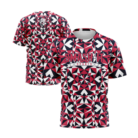 Smash It Sports Short Sleeve Shirt - Kaleidoscope (Red/White/Blue)