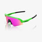 100 Percent Sunglasses - SLENDALE Youth - Viper Green - HiPER Vital Pink Mirror
