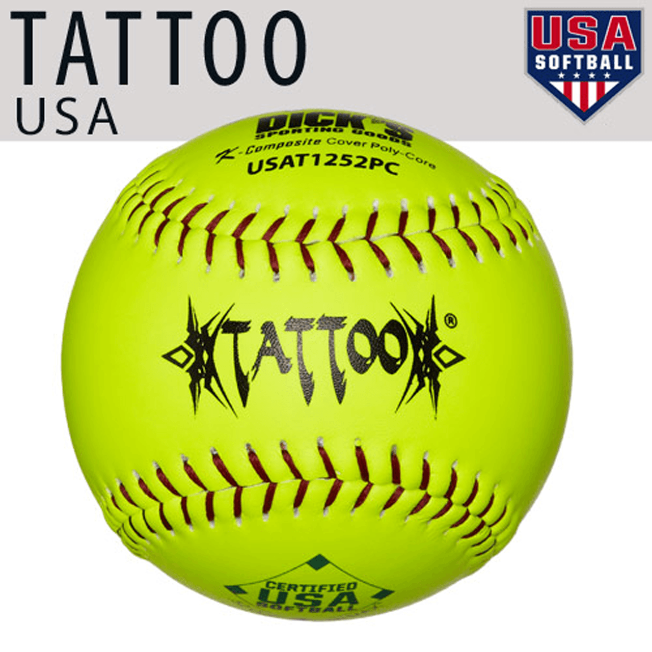 AD Starr Tattoo 52/300 USA/ASA 12" Slowpitch Softballs - USAT1252PC - Smash It Sports