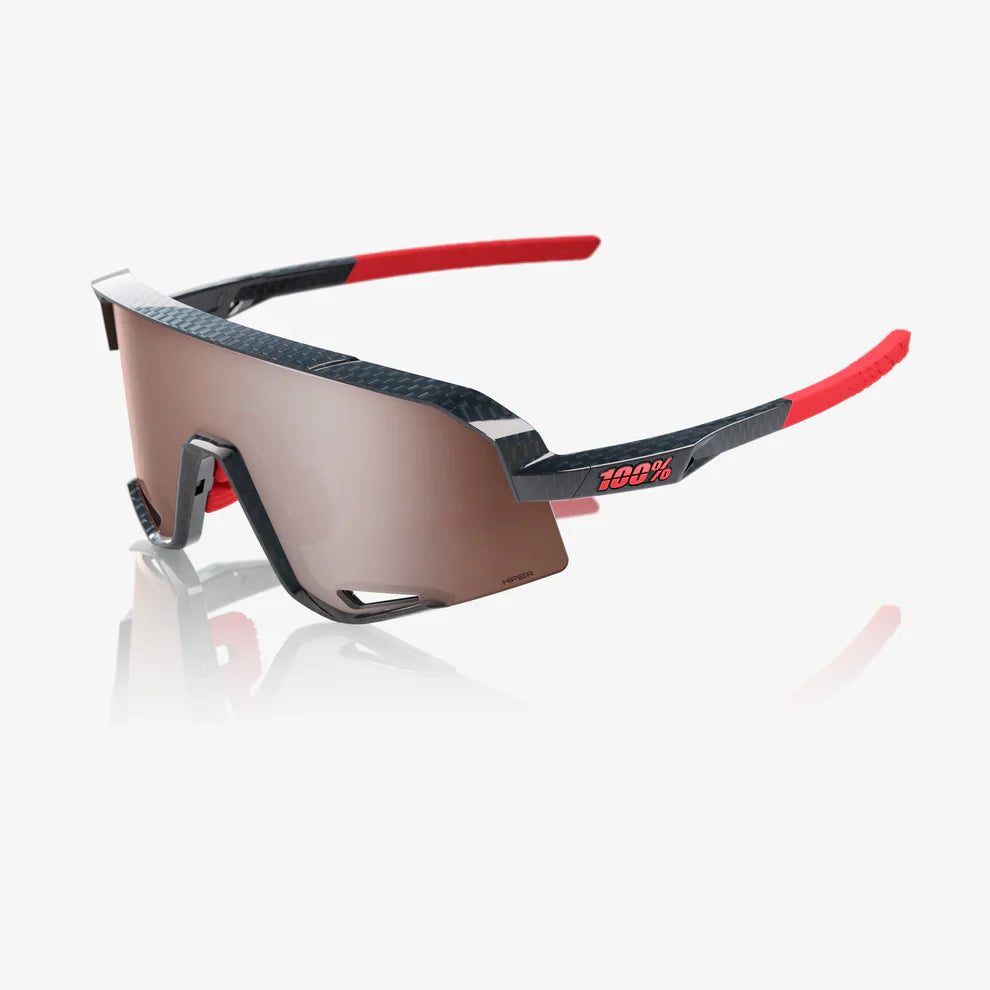 100 Percent Sunglasses - SLENDALE - Gloss Carbon Fiber - HiPER Crimson Silver Mirror Lens