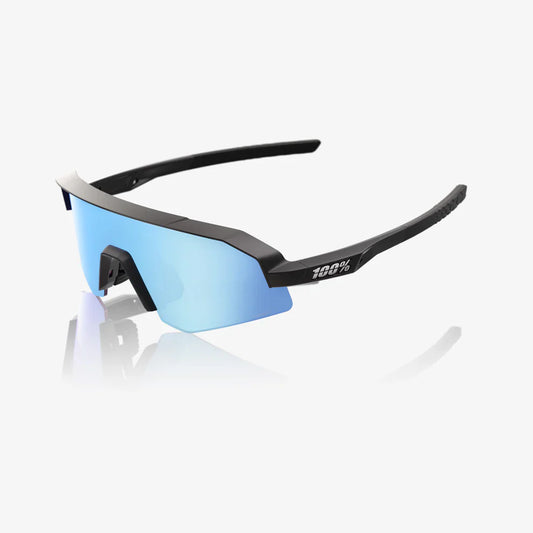 100 Percent Sunglasses - SLENDALE Youth - Matte Black - HiPER Blue Multilayer Mirror Lens