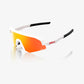 100 Percent Sunglasses - SLENDALE Youth - Matte White - HiPER Red Multilayer Mirror Lens