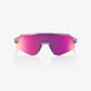 100 Percent Sunglasses - SLENDALE Youth - Polished Translucent Grey - Purple Multilayer Mirror Lens