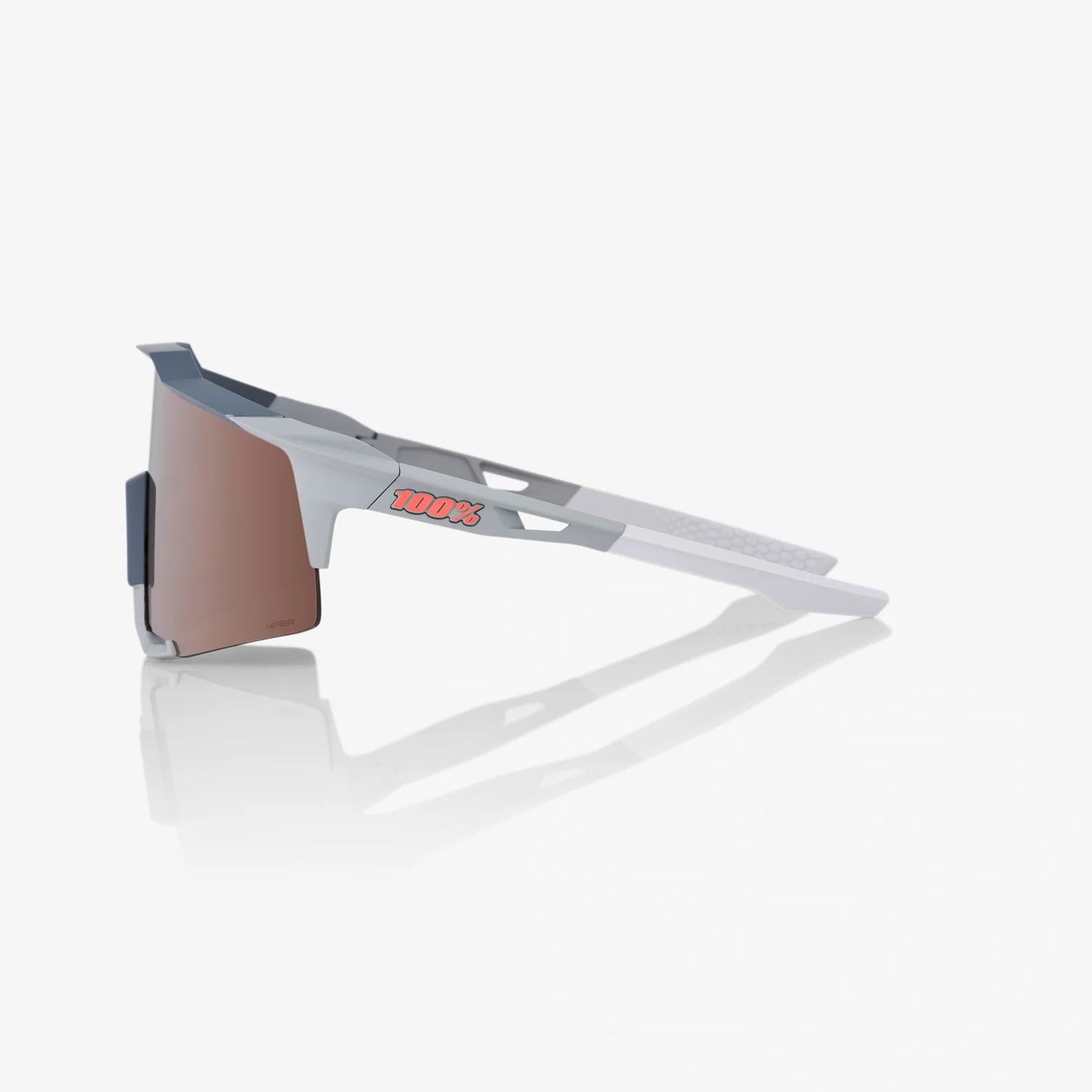 100 Percent Sunglasses - SPEEDCRAFT - Soft Tact Stone Grey - HiPER Crimson Silver Mirror Lens