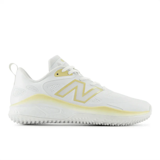 New Balance Women's Fresh Foam x Velo v4 Turf-Trainer Softball Shoes - White/Gold STVELOC4