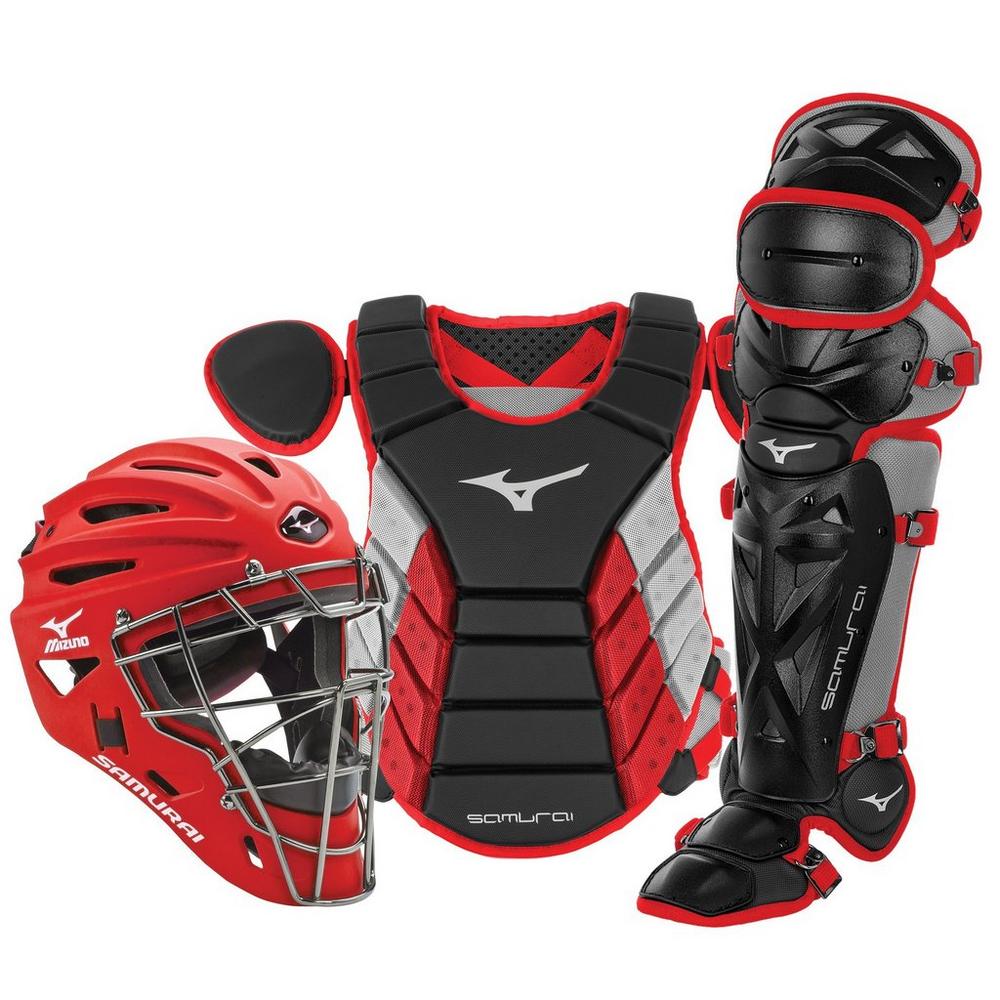 Mizuno Samurai Adult 16" Baseball Catchers Set - Multiple Colors – Product View | Smash It Sports | foam, padding, matte