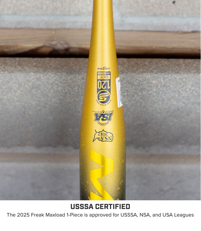 2025 Miken Freak Gold 1-Piece Maxload USSSA Slowpitch Softball Bat - MSU5FRKG1L