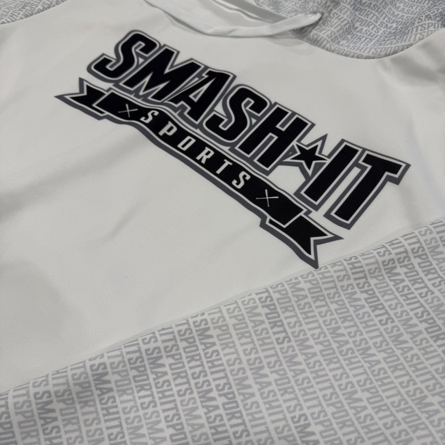 Smash It Sports Fleece Hoodie - Shadow White/Grey