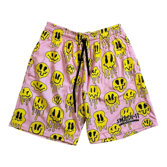 Smash It Sports Mesh Shorts - Smiley Pink