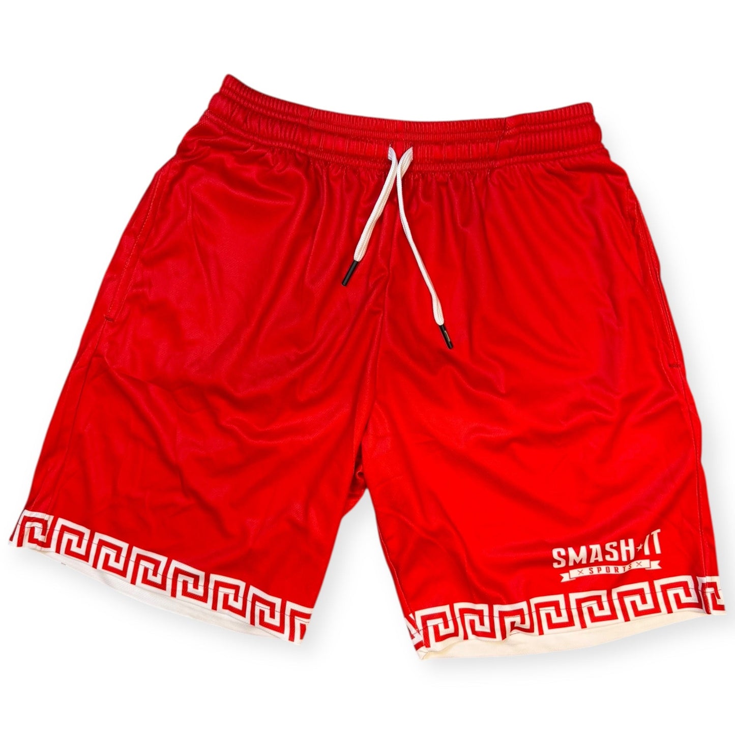 Smash It Sports Mesh Shorts - Aztec Red/White